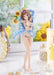 Plum Sunflower Girl Illustration by En Morikura - Vibrant Wall Art Print- Japan Figure Store - #1 Bring To You The Best Japanese Goods