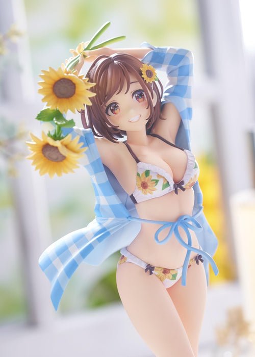 Plum Sunflower Girl Illustration by En Morikura - Vibrant Wall Art Print- Japan Figure Store - #1 Bring To You The Best Japanese Goods